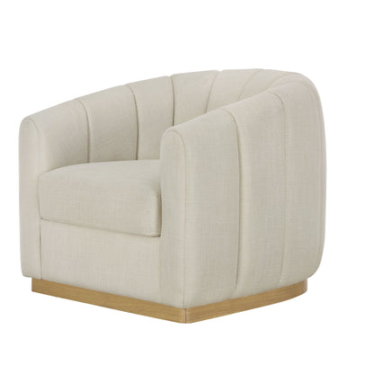 Better Homes & Gardens Lillian Accent Swivel Chair, Cream Linen