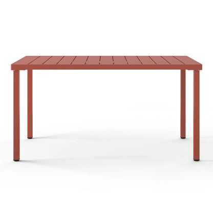 WestinTrends Playa 59" Iron Metal Outdoor Rectangular Patio Dining Table For 6, Olive Green