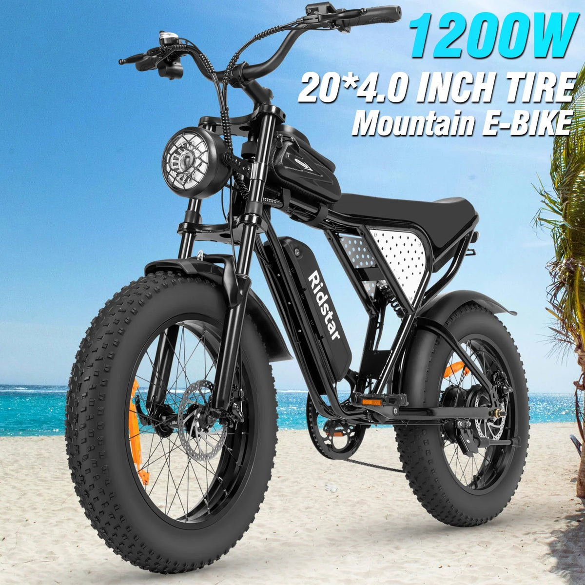 1500W MTB Electric Bicycle 48V 20Ah Removable Battery E-Bike��Electric Bike for Adults 20" Fat Tire Electric Motorcycle, Shimano 7 speed Full Suspension Mountain Bike UL2849