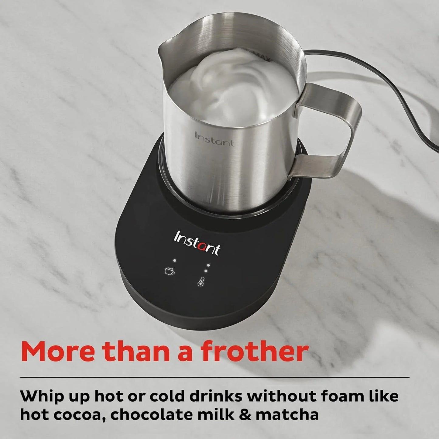 Instant Pot Instant Magic Froth 9-in-1 Electric Milk Steamer and Frother,17oz Stainless Steel Pitcher,Hot and Cold Foam Maker and Milk Warmer for Lattes