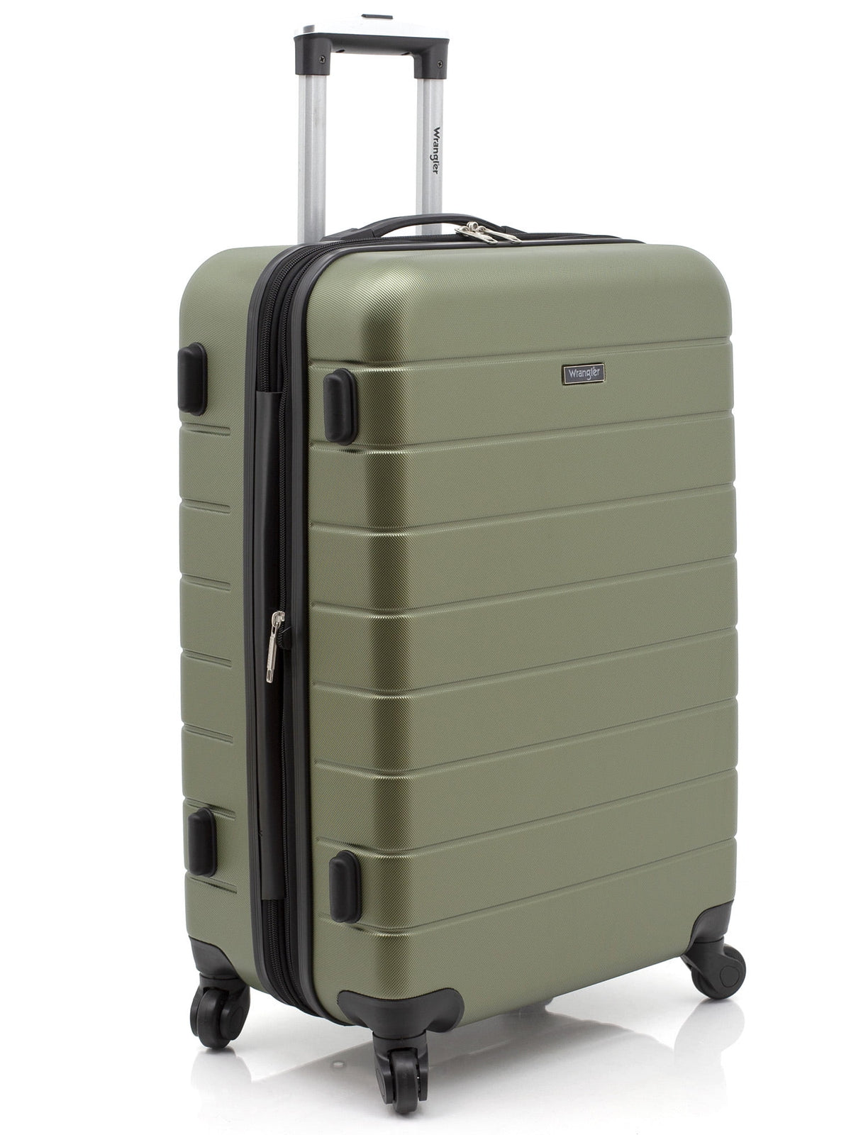 Wrangler 3 Piece Luggage Set with Cup Holder and USB Port, Olive Green
