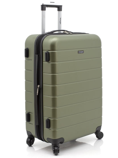 Wrangler 3 Piece Luggage Set with Cup Holder and USB Port, Olive Green