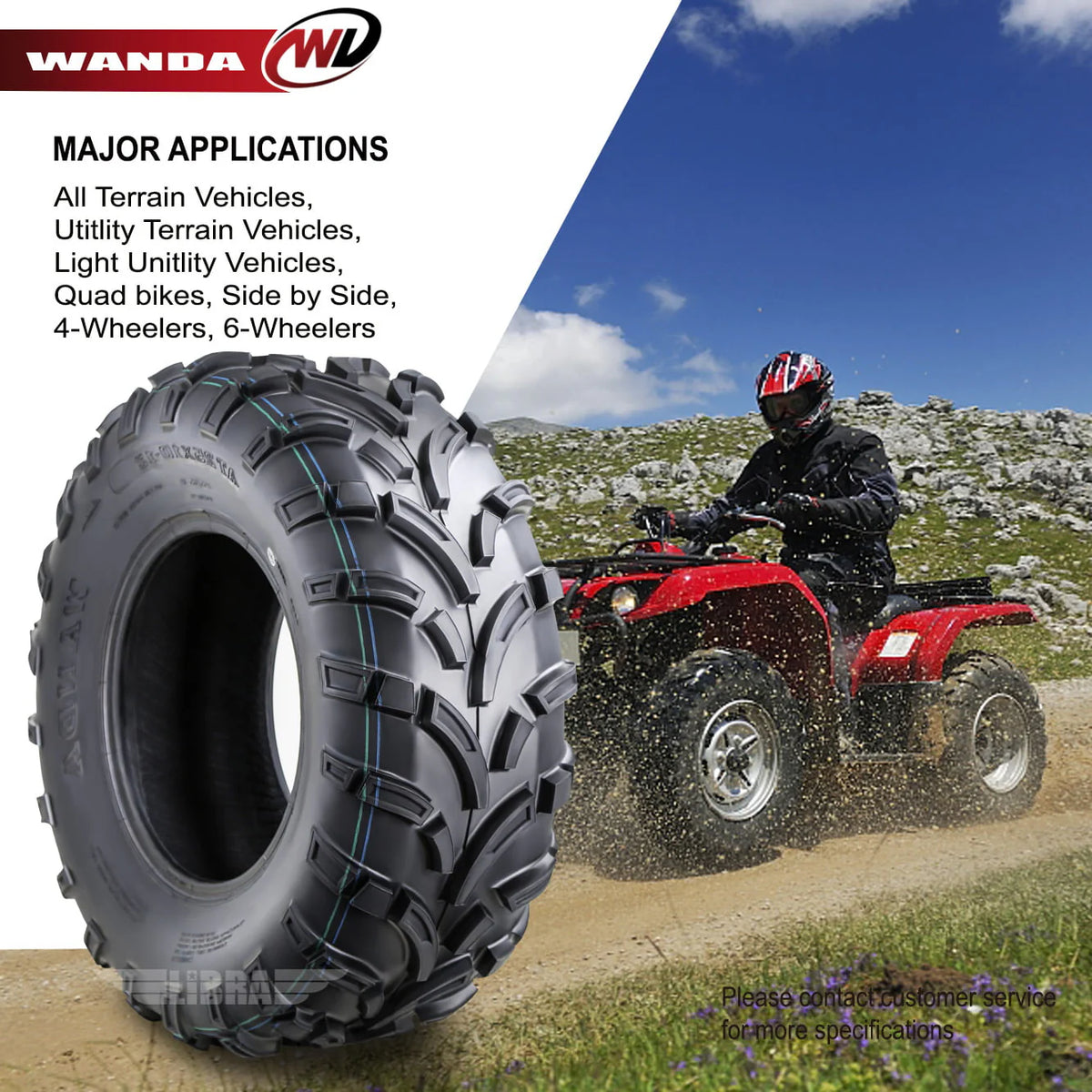 Wanda ATV/UTV Tires 25x10-12 25x10x12 /6PR P373 - 10244, Set 2