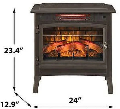 Duraflame 3D Black Infrared Electric Fireplace Stove with Remote Control - DFI-5010-01