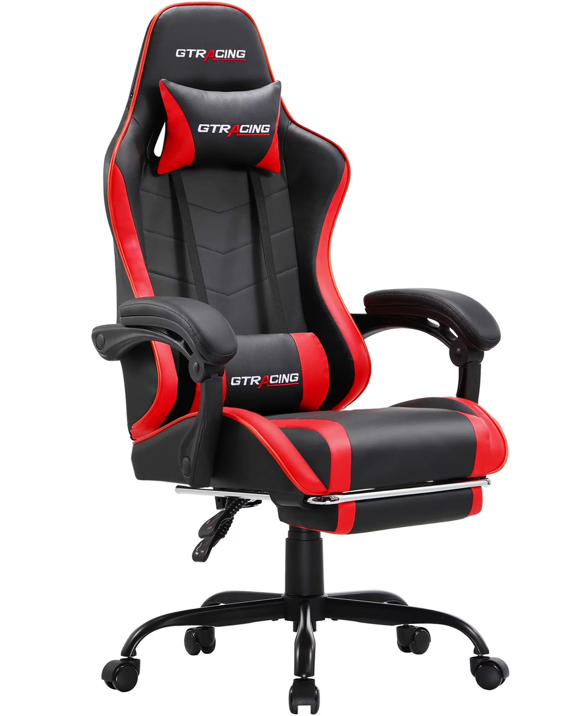 GTRACING GTWD-200 Ergonomic Gaming Chair with Adjustable Pillows and Footrest , White
