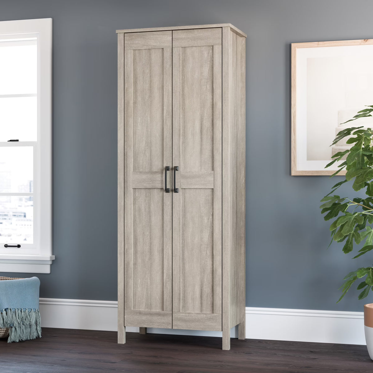 Sauder Two-Door Storage Cabinet, White Finish