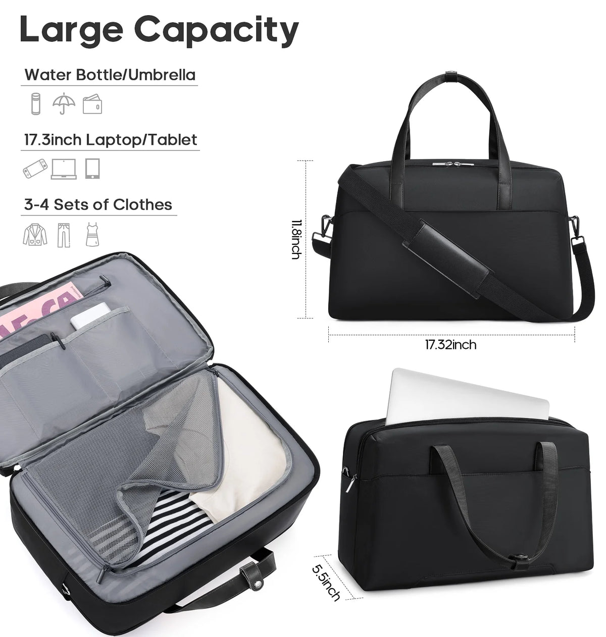 MIUSSE Luggage Sets 3 Piece, 20 Inch Carry On Luggage with Wheels, 100% PC Hardshell Suitcase with TSA Lock, Carry On Suitcases Airline Approved With Travel Backpack for Men Women