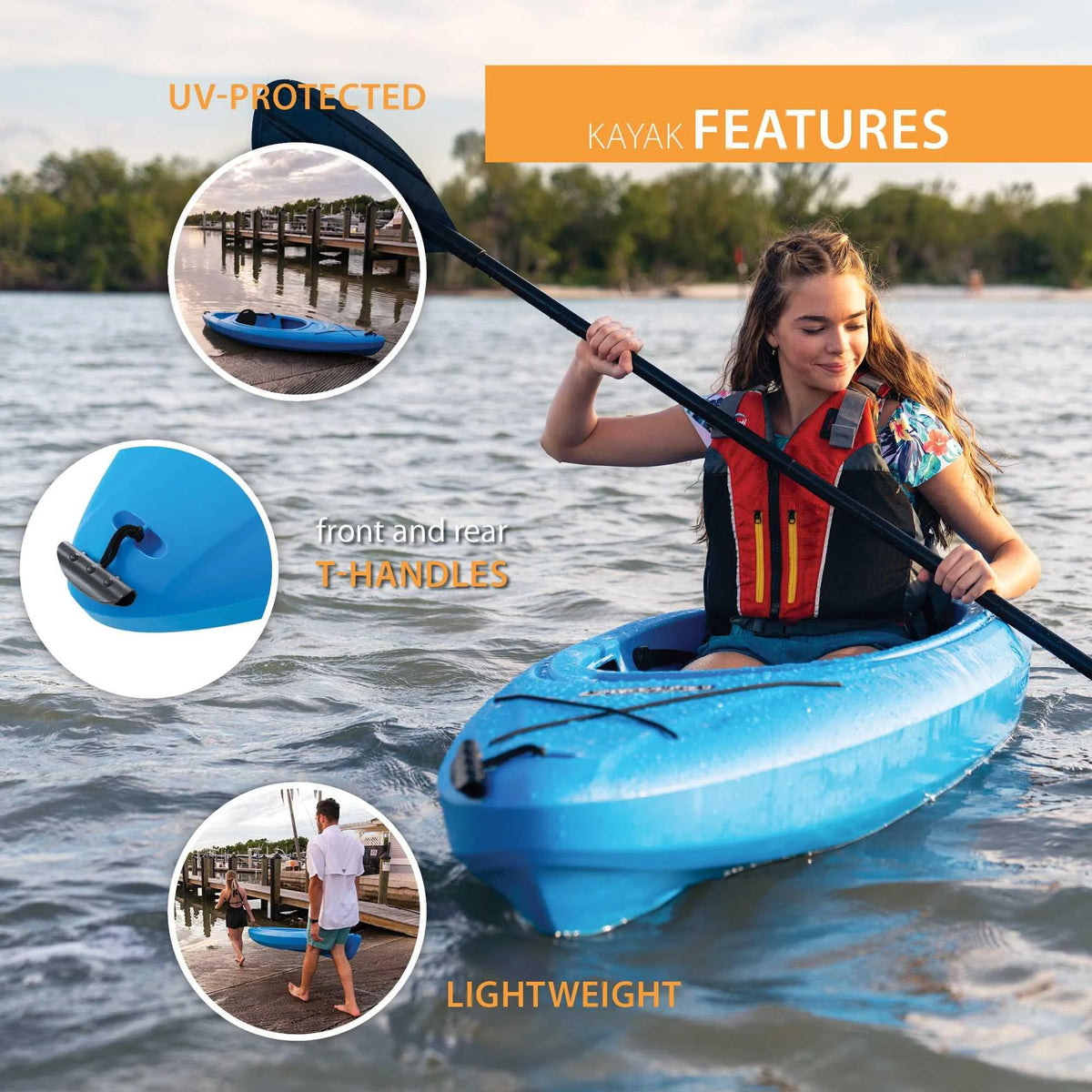 Lifetime Pacer 8 ft. Sit-Inside Kayak, Green (91032)