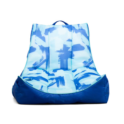 Big Joe Captain's Float No Inflation Needed Pool Lounger with Drink Holder, Tropical Hibiscus Aqua Double Sided Mesh, Quick Draining Fabric, 3 feet