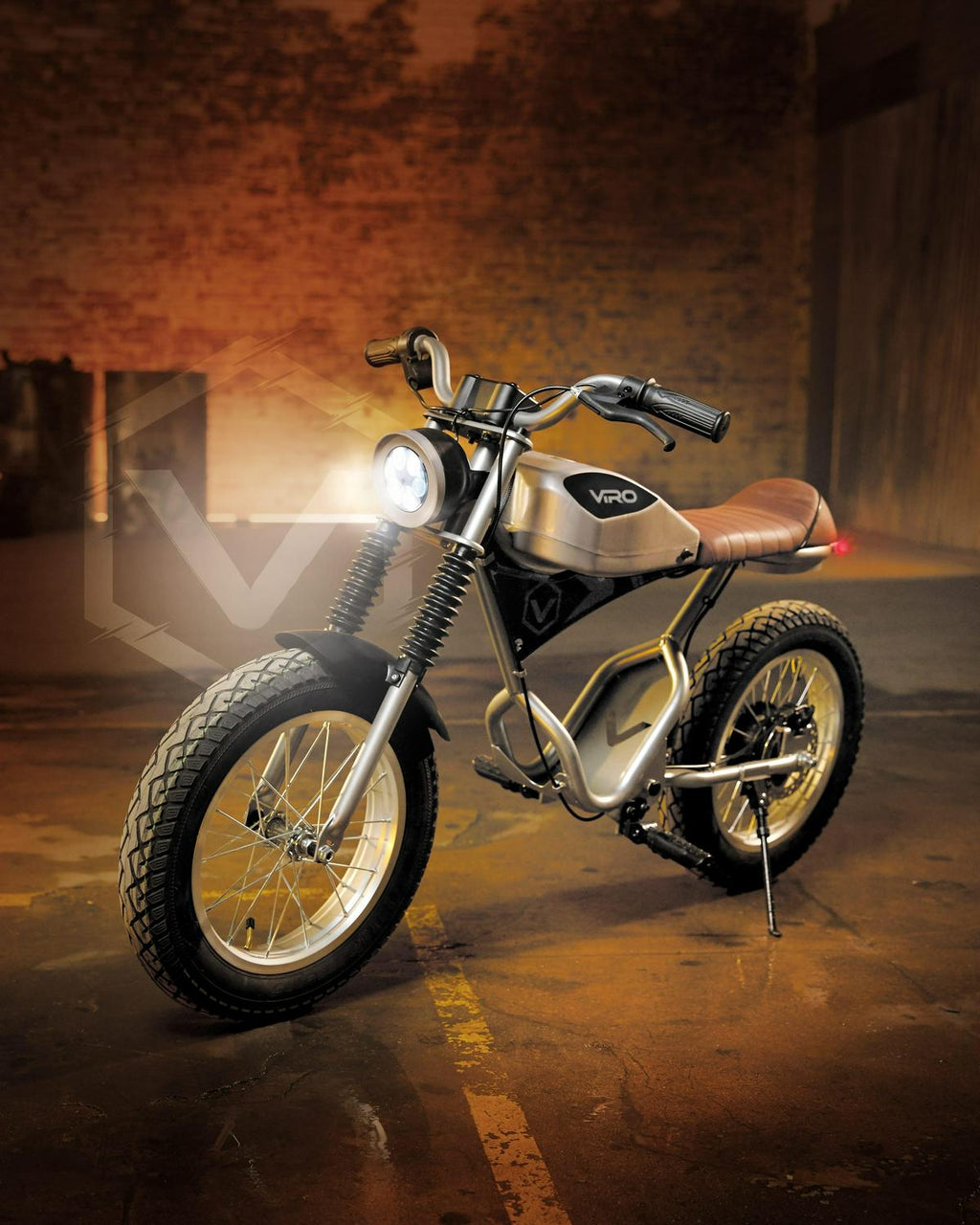 VIRO Rides Electric Mini-Bike 25.2 V Cafe Racer Powered Ride-On with Parent Control