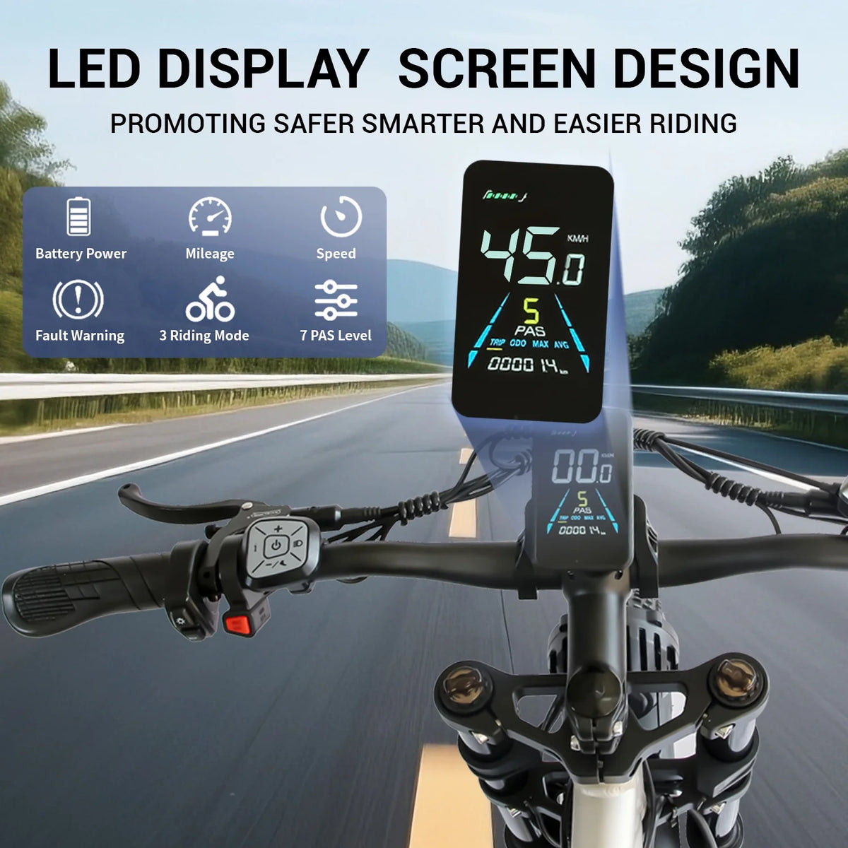 3000W Peak Dual Motor E-Bike, 52V 25AH Battery Elec-tric Bike for Adults, 35MPH Mountain AWD 7-Speed Snow E-Bike with 24" x 4.0 Fat Tire for Mountain Snow Hunting Commuting