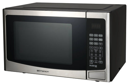 Emerson 1.2 Cu Ft, 1000W Stainless Steel Countertop Microwave Oven with Inverter Technology, Touch Control, MWI1212SS