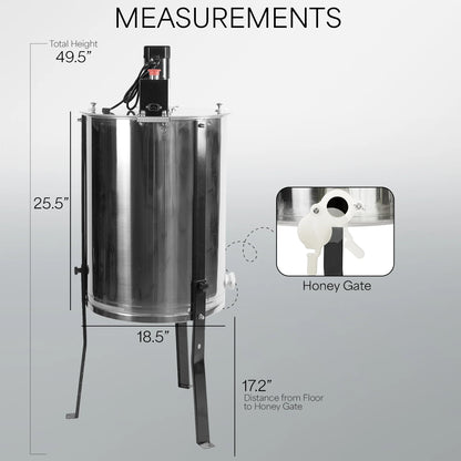 VIVO Electric 4/8 Frame Stainless Steel Honey Extractor (BEE-V004E)