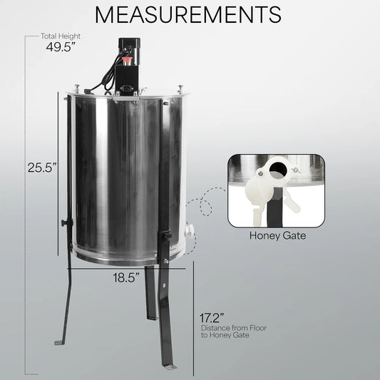 VIVO Electric 4/8 Frame Stainless Steel Honey Extractor (BEE-V004E)