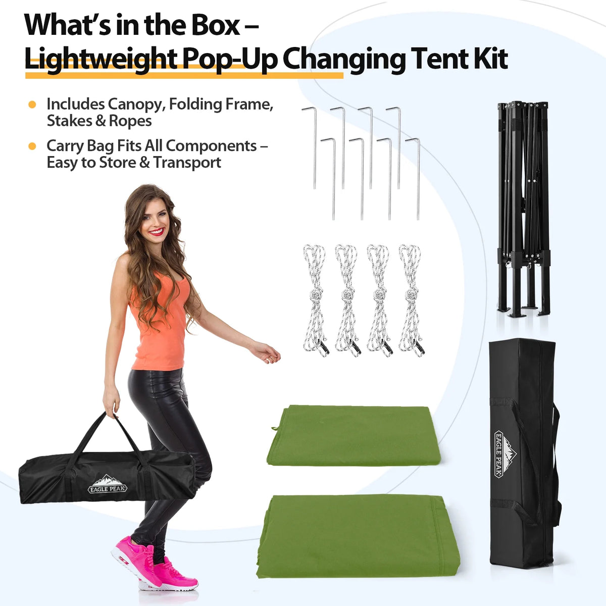 EAGLE PEAK Flex Ultra Compact 4 ft x 4 ft Pop-up Changing Room Canopy, Portable Privacy Cabana