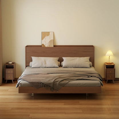 Small Nightstand,Solid Wood Nightstand with Drawers, Walnut Bedside Table for Bedroom