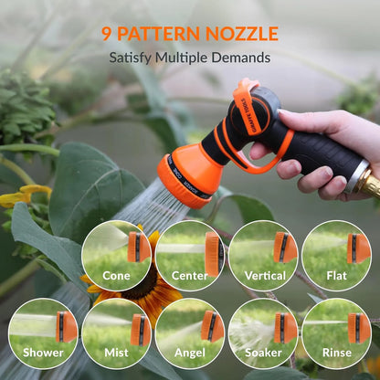 Giraffe Tools Retractable Garden Hose Reel with 1/2in-100ft Water Hose, Plastic Bracket, Wall Mounted, Dark Grey