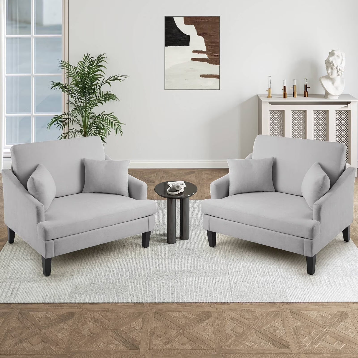 Bezseller Oversized Accent Chair with High Back, Armchair for Living Room or Bedroom, Beige