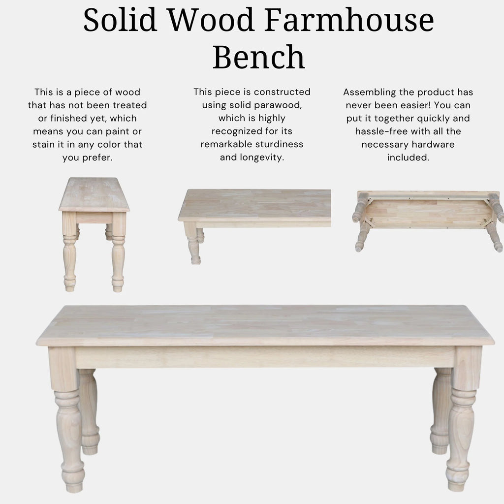 International Concepts Farmhouse Dining Bench