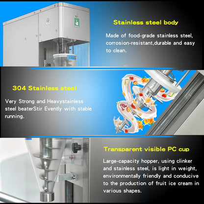 Kolice Commercial Frozen Yogurt Gelato Ice Cream Blending Machine,Swirl Ice Cream Machine