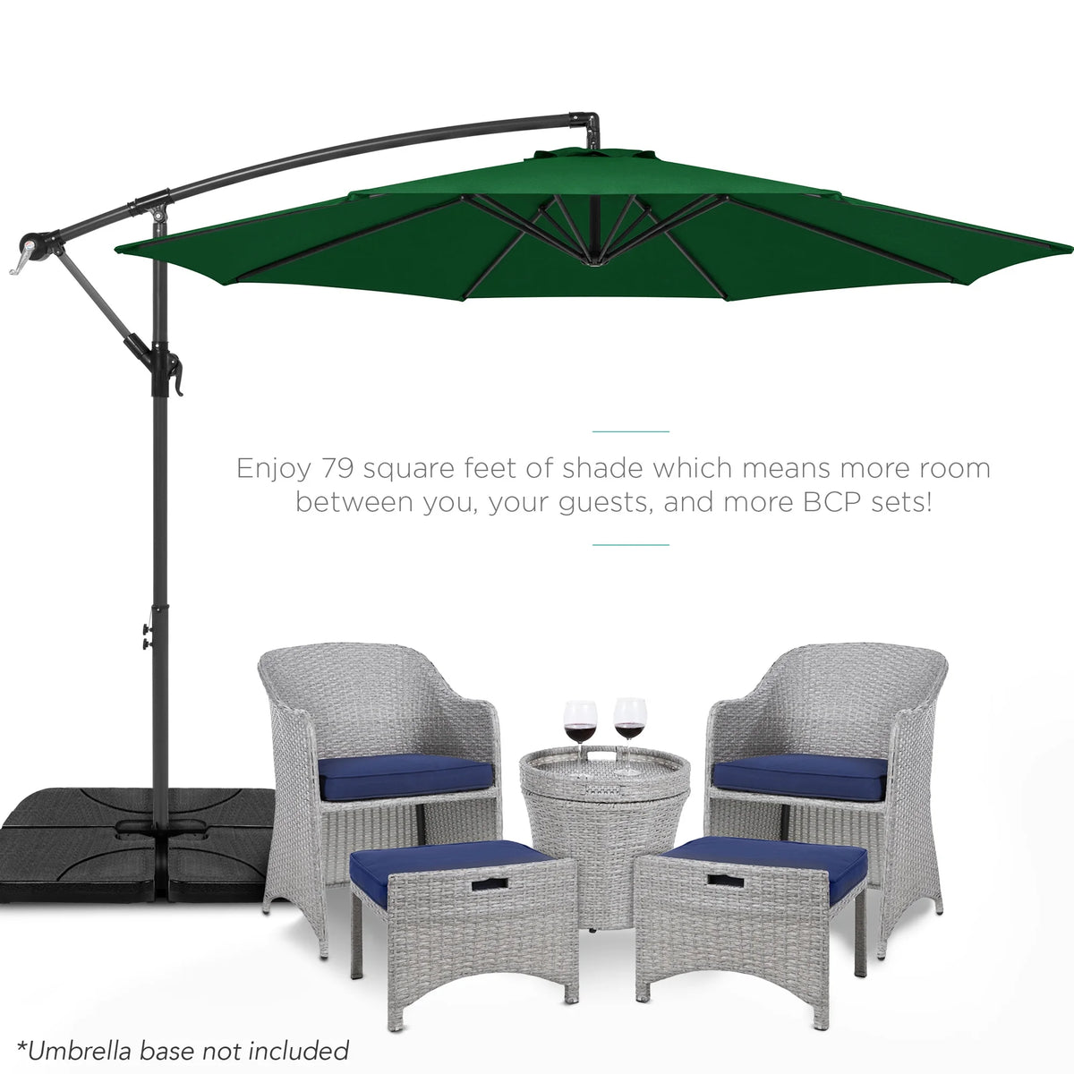 Best Choice Products 10ft Offset Hanging Outdoor Market Patio Umbrella w/ Easy Tilt Adjustment - Tan