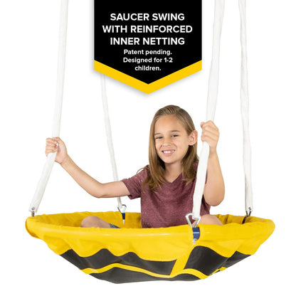 Sportspower Super 8 Metal Swing Set. Rocking Horse. Saucer Swing. Glide Ride. Two Swings and Slide