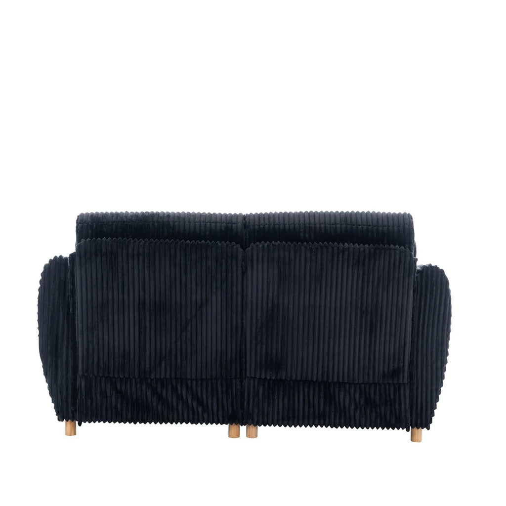 84" White Corduroy Loveseat Sofa, Modern Sectional Couch for Living Room, Apartment, Bedroom & Home Office, Solid Wood Frame, Comfortable Upholstered Seat