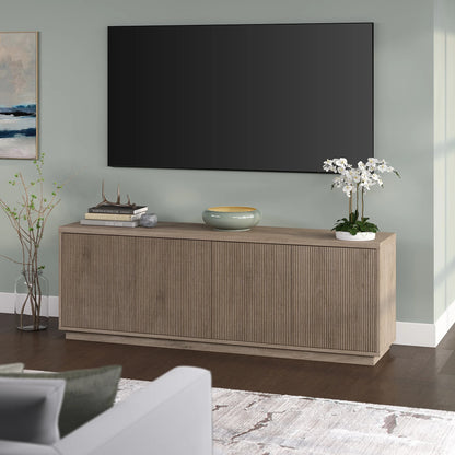 Evelyn&Zoe Hanson Rectangular TV Stand for TV's up to 75", Black Grain