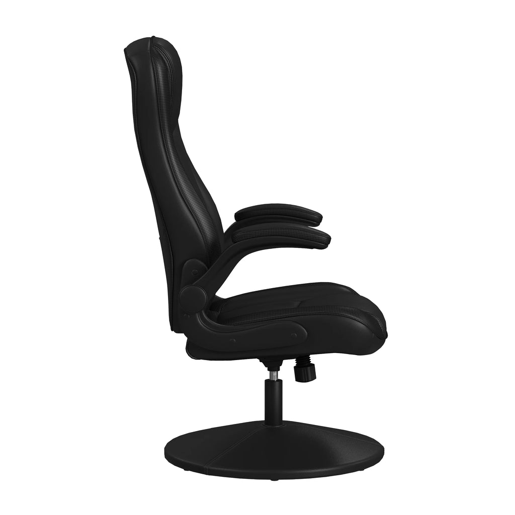 RESPAWN 800 Swivel Rocker Gaming Chair - Ergonomic Floor Gaming Seat with Lumbar Support, Flip Up Armrest, High Back, Pedestal Base, Comfortable No Wheels Console Video Game Rocker Chair - Red