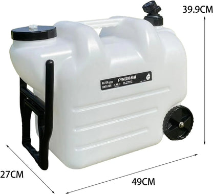 Water Container Water Storage Container Wheeled Pull Rod with Handle Water Barrel Water Jug for Camping Picnic Bath Emergency