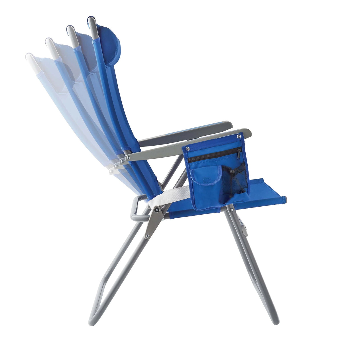 2-Pack Mainstays Reclining 4-Position Oversize Beach Chair, Blue