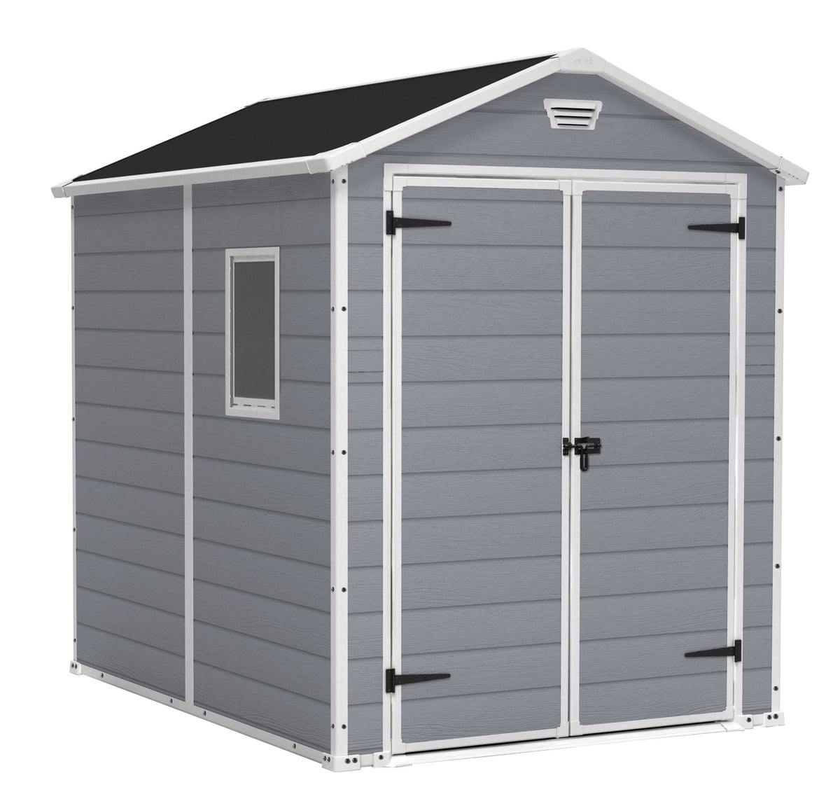 Keter 213413 Manor DD 6 X 8 Foot All Weather Outdoor Storage Shed, Grey