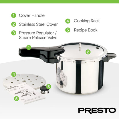 Presto? 6 Quart Stainless Steel Pressure Cooker