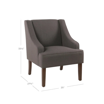 HomePop Classic Swoop Accent Chair - Blue and White Damask
