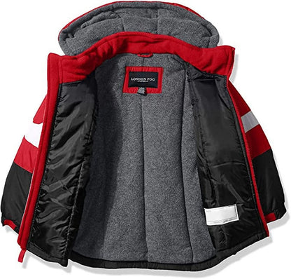 LONDON FOG Big Boys' 2-Piece Colorblock Snow Bib and Jacket Snowsuit