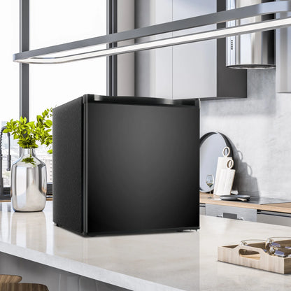 Simzlife 1.6 Cu.ft Mini Fridge with Freezer, Single Door Mini Refrigerator, Black
