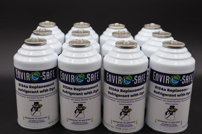 Envirosafe R134a, R134, R-134a Replacement Refrigerant with (Dye), Case of 12 Cans #1030