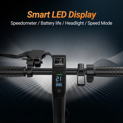 AOVOPRO ESMAX 500W 10' Foldable Electric Scooter for Adults with Air Tire and Dual Shock Absorption, Dual Braking