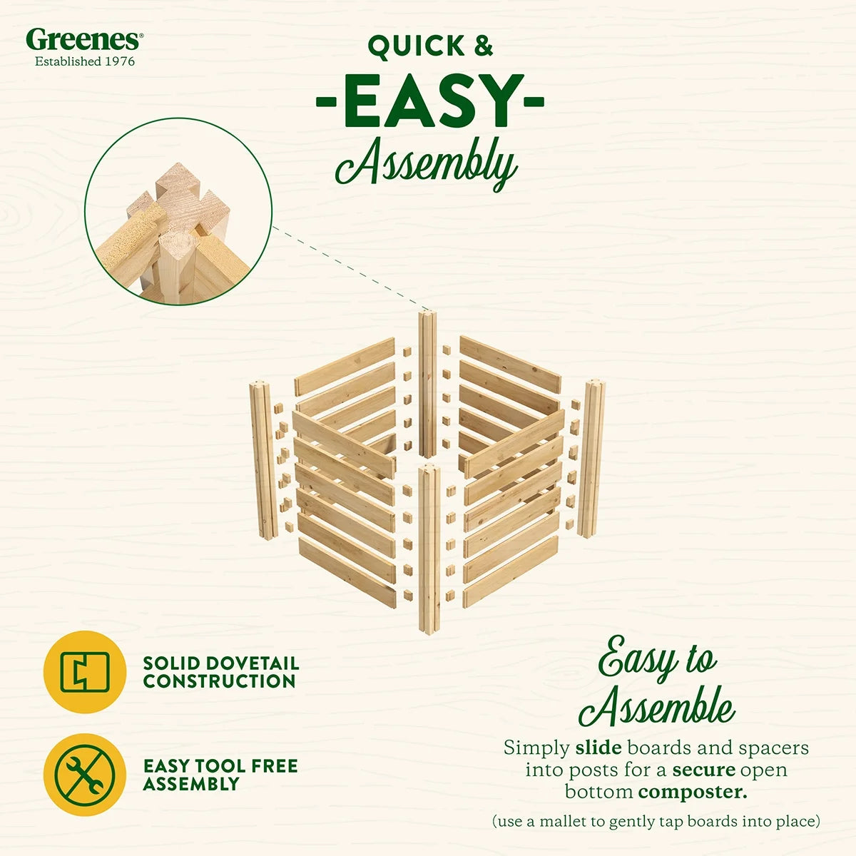 Greenes Fence Cedar Wood Composter 24" x 24" x 31", 77.3 gal.