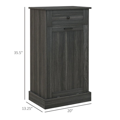 HOMCOM Kitchen Tilt Out Trash Bin Cabinet, Free Standing Recycling Cabinet