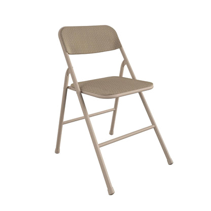 COSCO 5-Piece Folding Dining Set with Card Table and 4 Fabric Padded Chairs, Tan