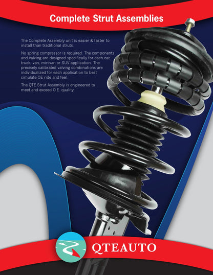 Pair Rear Left-Right Quick Complete Strut-Coil Spring For 2000-2011 Chevrolet Impala