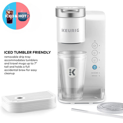 Keurig K-Iced Essentials Iced and Hot Single-Serve K-Cup Pod Coffee Maker, White