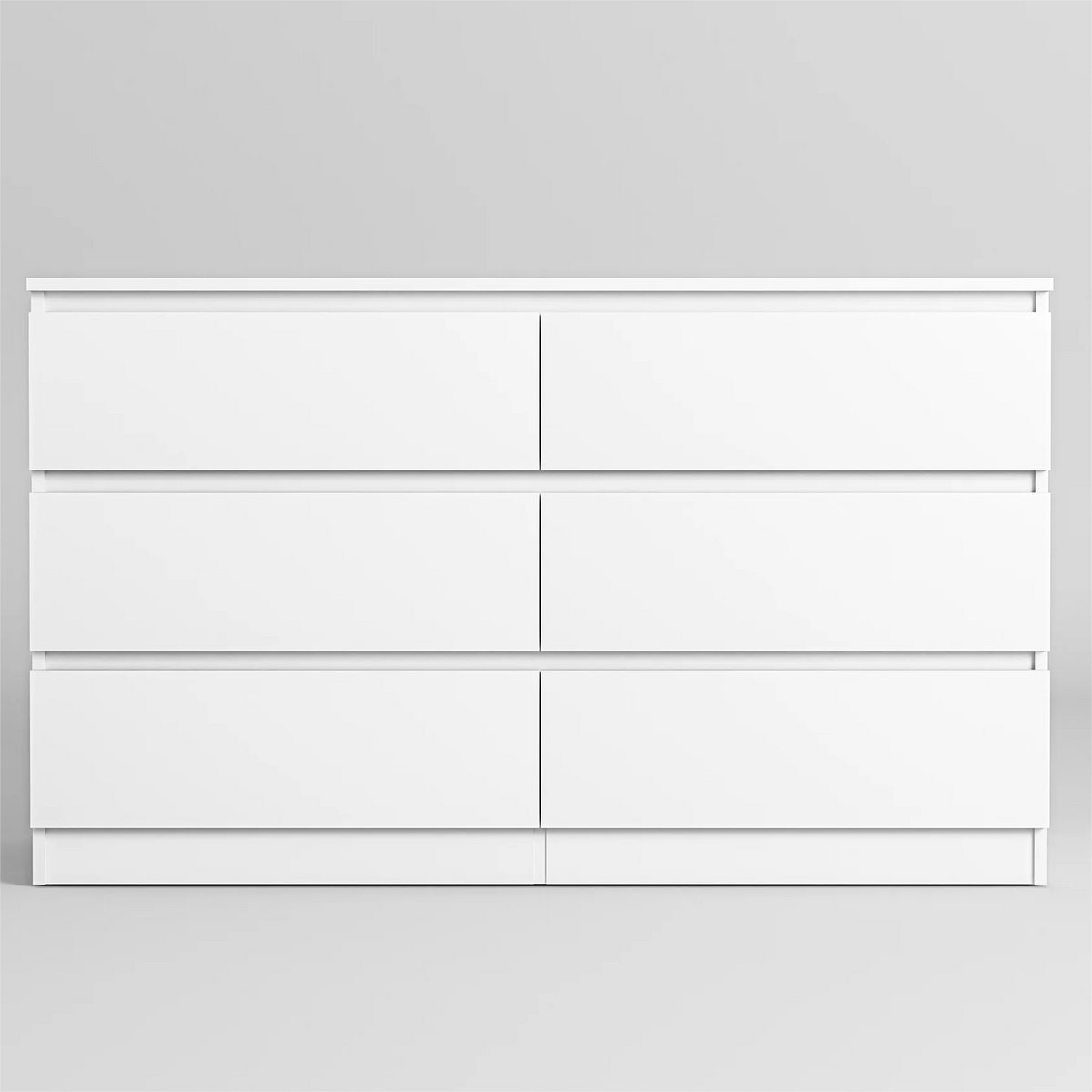 Resenkos Modern Mid Century 6 Drawer Wide Dressers Chests for Bedroom, Chest of Drawer Organizer Grey