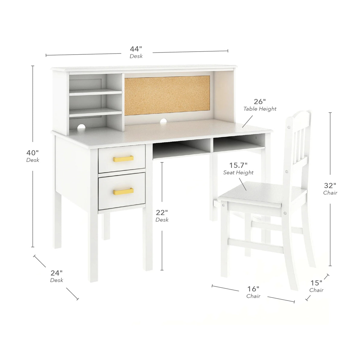 Guidecraft Taiga Kids Desk and Chair Set with Hutch - Navy: Kids Wooden Computer Desk with Storage Drawers and Shelves | Kids Study Table for Bedroom