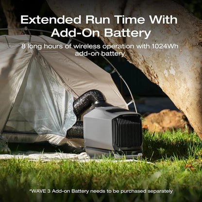 EF EcoFlow WAVE 3 Portable Air Conditioner, 1800W/6100 BTU Cooling and 2000W/6800 BTU Heating, 1000W Fast Charging in 75 mins, 8H Wireless Running, APP Control, for Camping, Vanlife, RVs