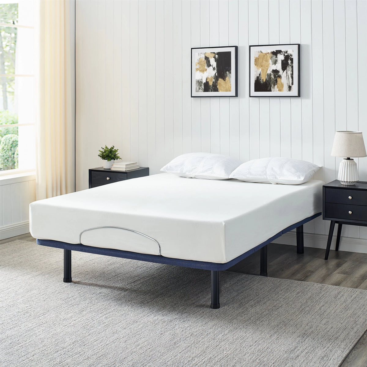 Mainstays Power Adjustable Metal Platform Bed Base with Wireless Remote Control, Queen