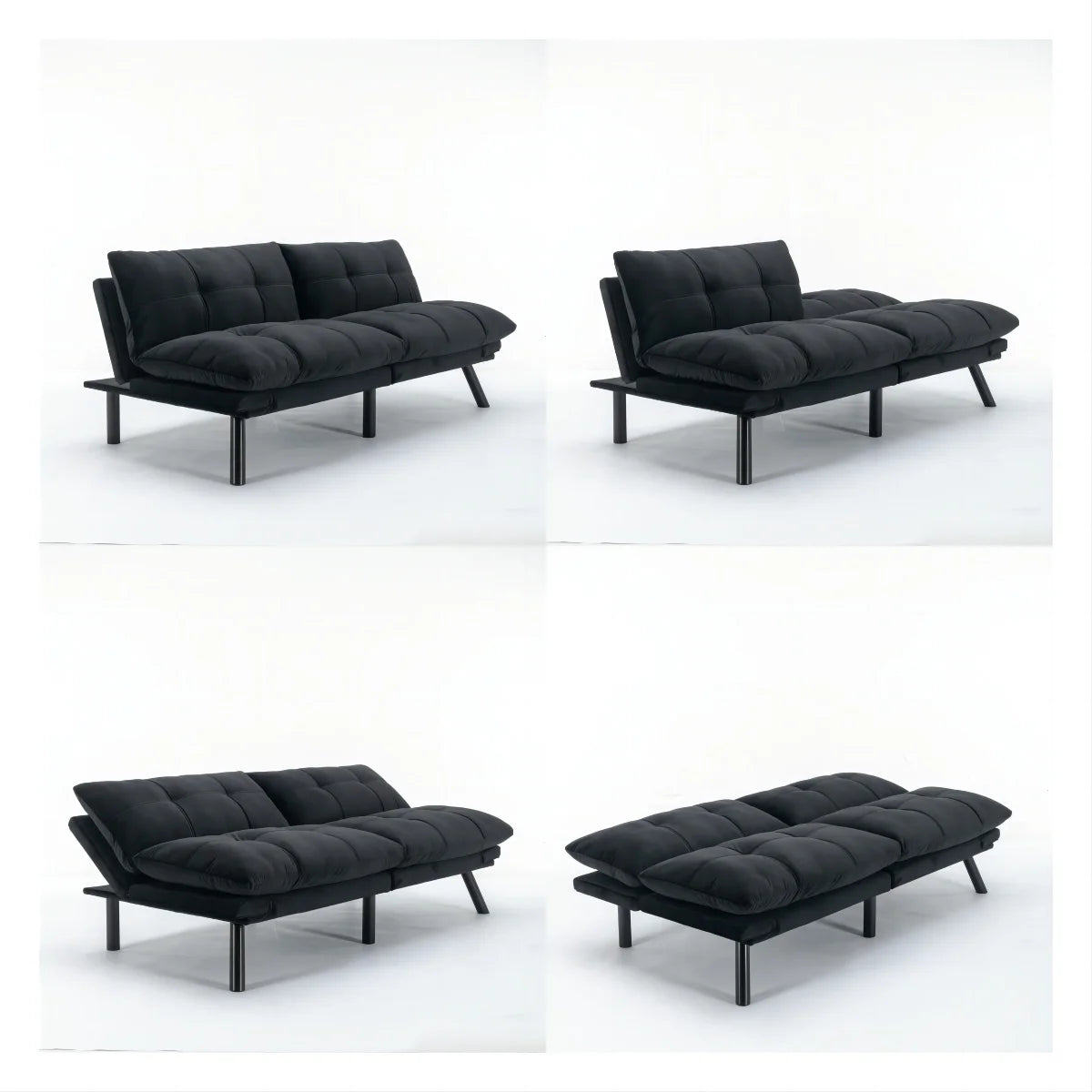 PAPROOS Convertible Sofa Bed, Folding Futon Sofa Bed, Upholstered Sofa Bed Couch, Loveseat Sleeper Sofa for Small Space, Apartment, Living Room, Cream