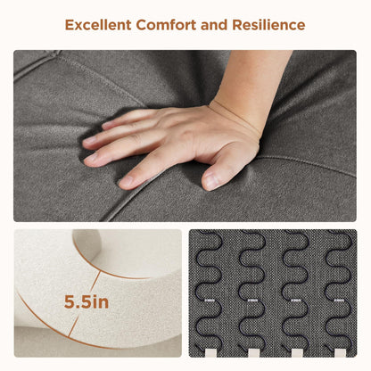 Convertible Sofa Bed, 73.6'' 3 in 1 Sleeper Chair Bed with Adjustable Backrest, Dark Gray