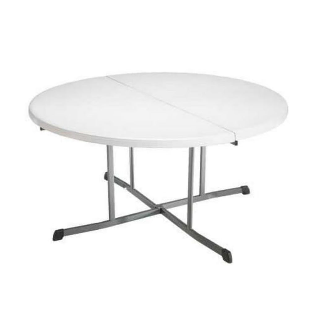 Lifetime Commercial Fold-in-Half 60 in Indoor/Outdoor Folding Round Table White Granite 1 Piece 1 Count